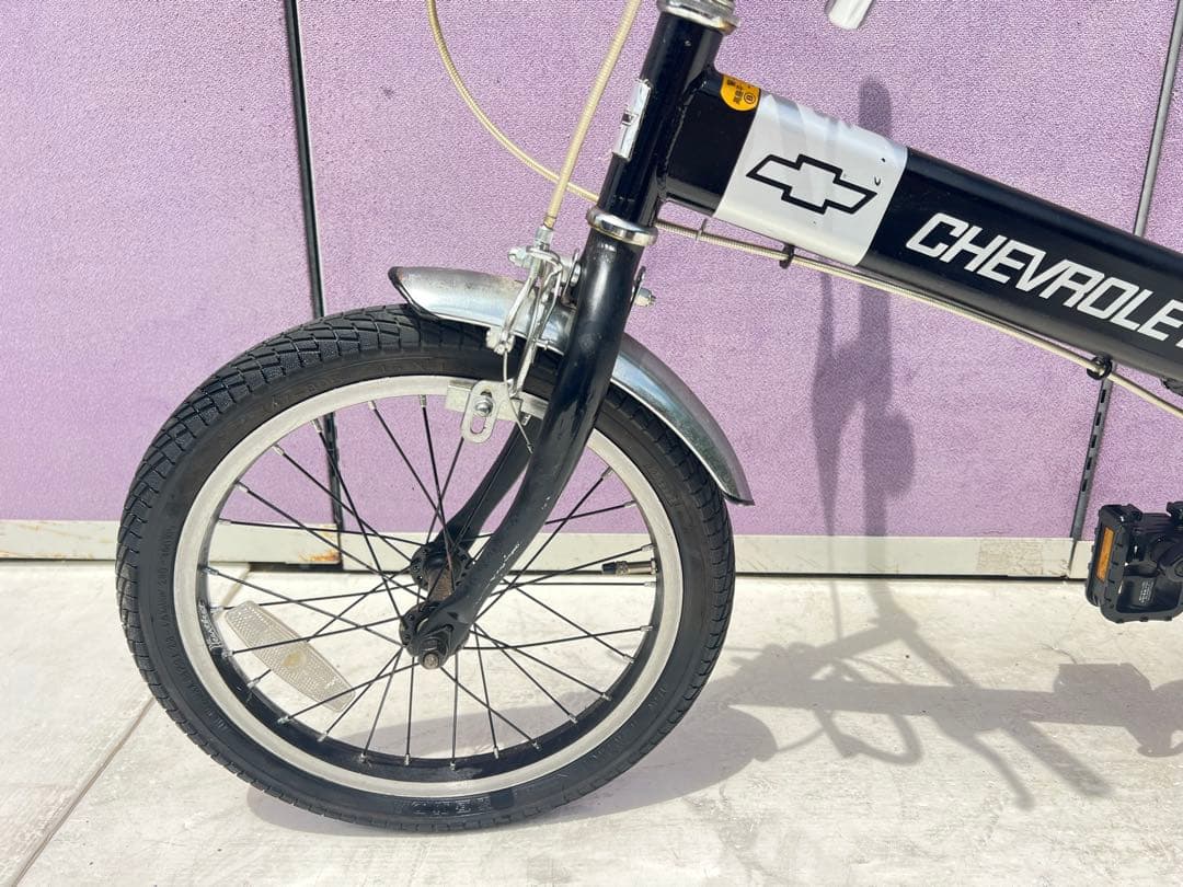 CHEVROLET 折りたたみ自転車 ブラック・シルバーシボレー16インチ