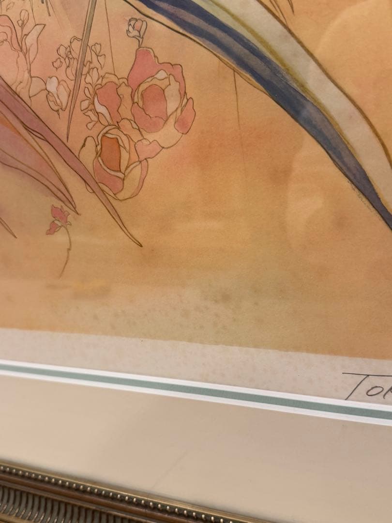 真作　希少　小林智美　花の歌をききながら　ミクスドメディア　保証書