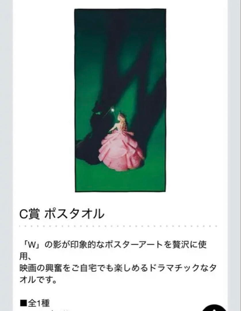 ウィキッド×ローソンコラボ　一番くじ　C賞　ポスタオル(F賞セット)