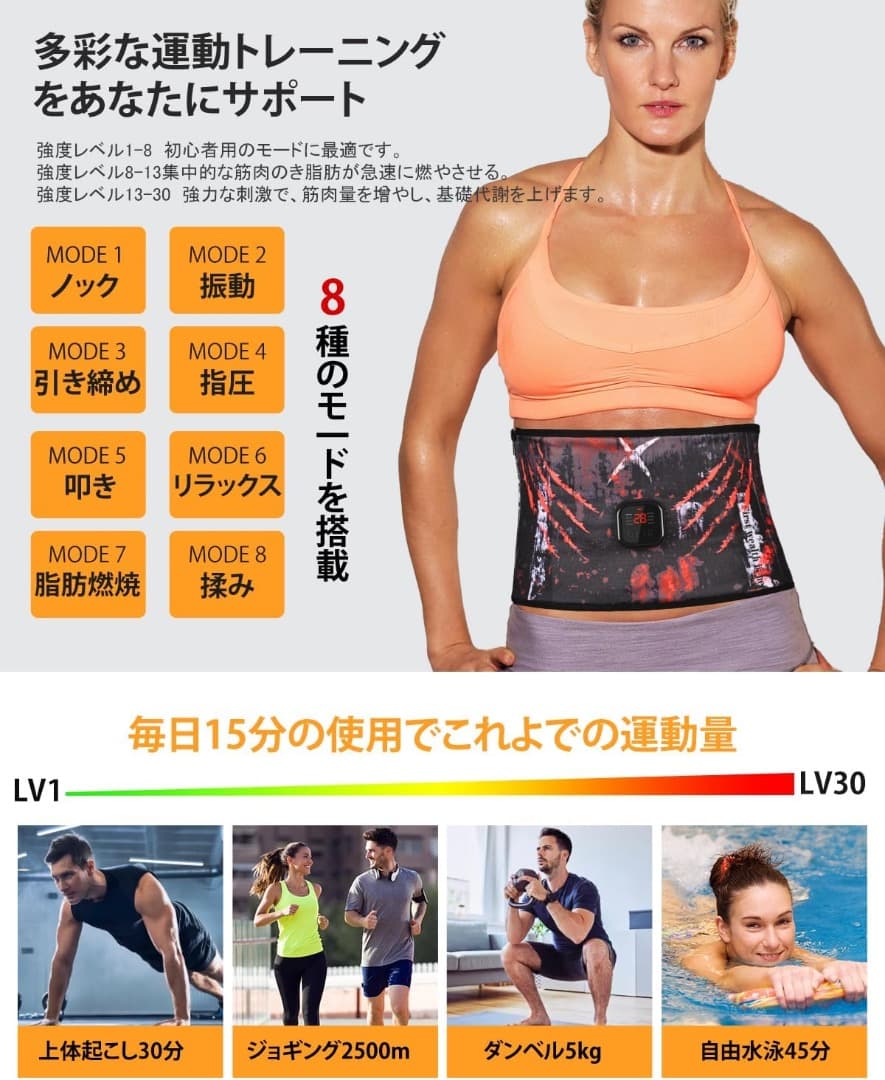 新品・未使用　EMS腹筋ベルト・ジェルシート不要