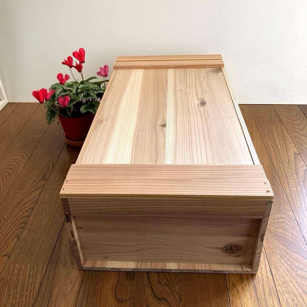 木製収納ボックス 蓋付き 大工道具箱　収納箱　木箱　ツールBOX ハンドメイド