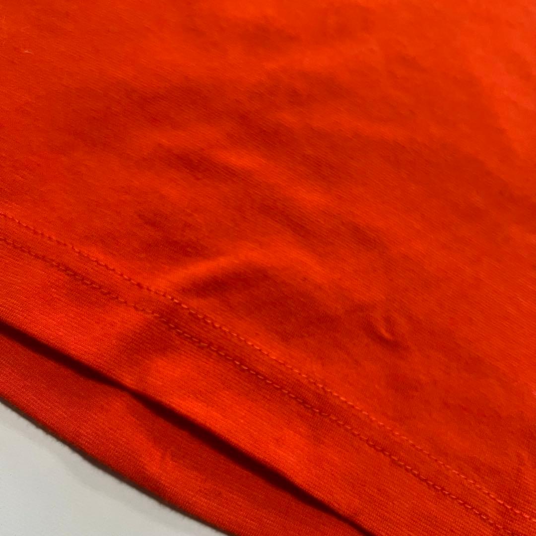 美品 パーリーゲイツ 半袖 モックネックシャツ 5 オレンジ ロゴ PG メンズ