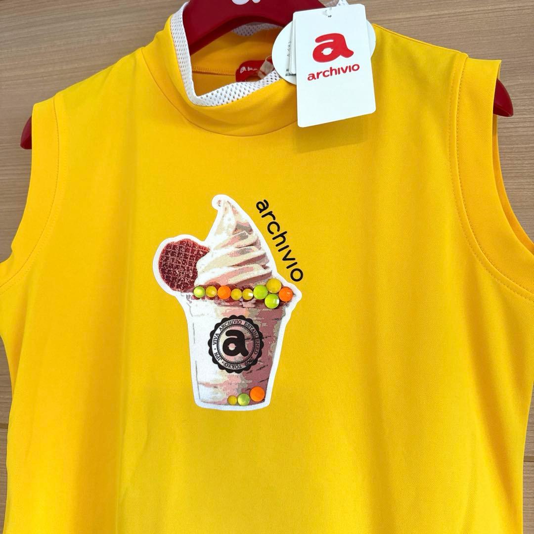 【最終値下げ】 新品 未使用 archivio イエロー ノースリーブ シャツ