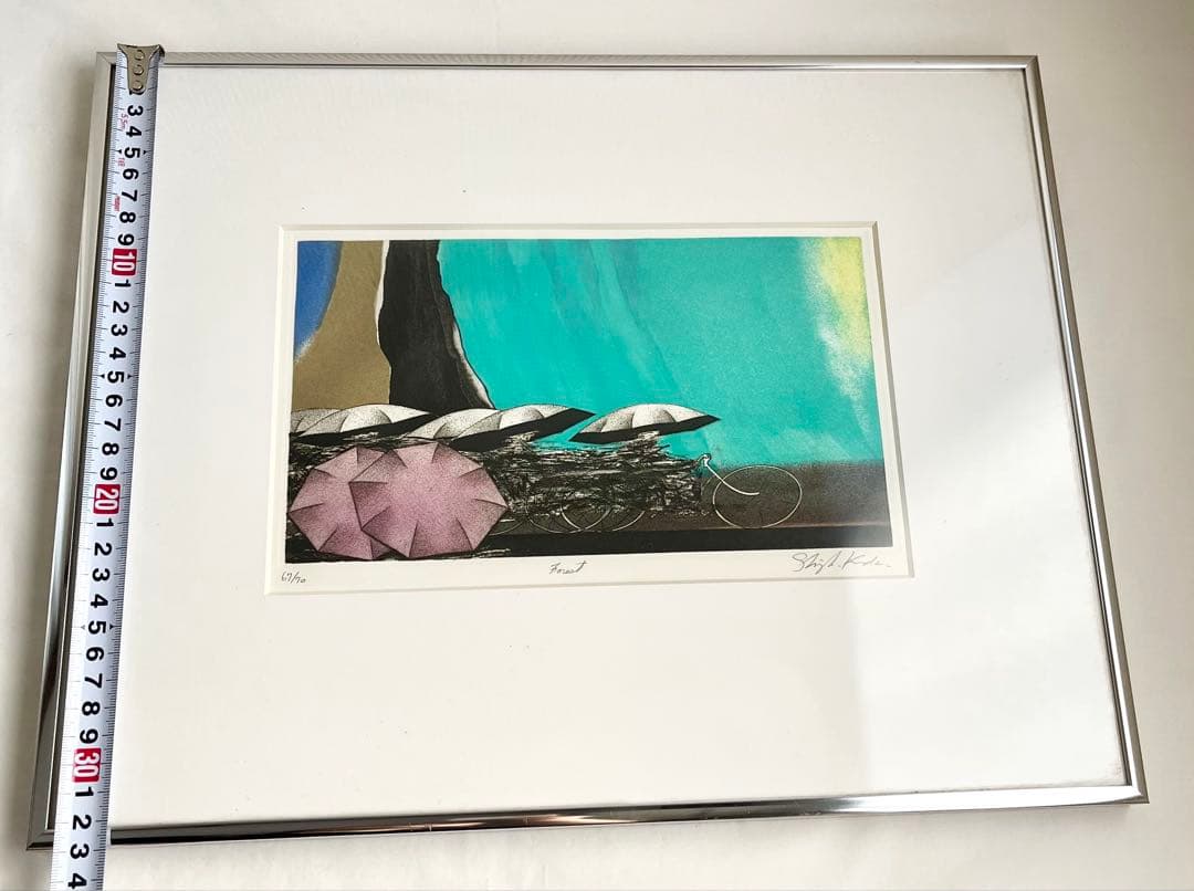 黒田茂樹「Forest」67/70直筆サイン入り 銅版画アート ニールセン額