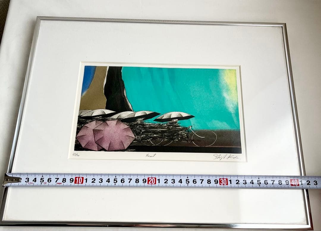 黒田茂樹「Forest」67/70直筆サイン入り 銅版画アート ニールセン額