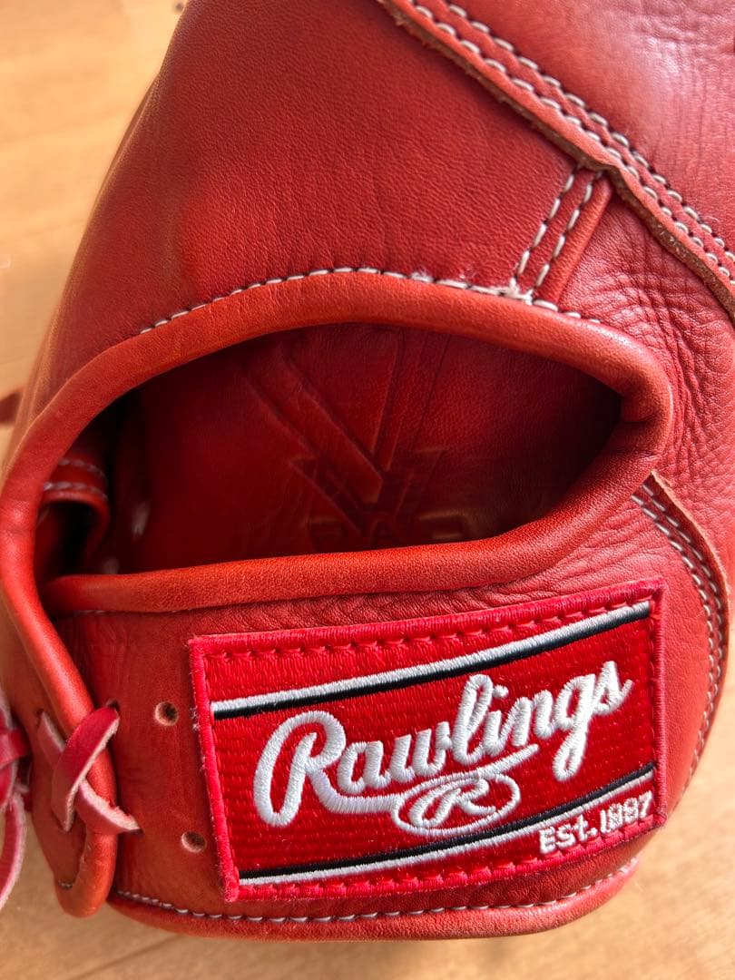 【美品】Rawlings 赤 軟式グローブ