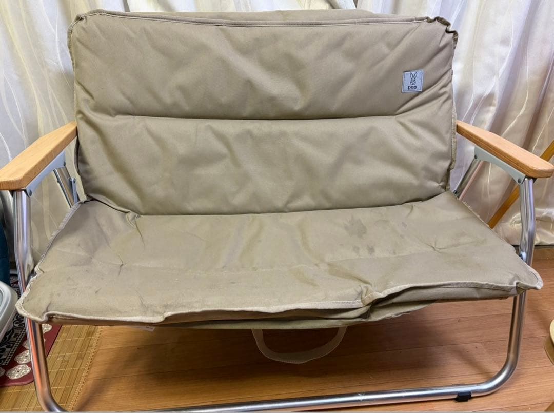 DOD グッドラックソファ 2人掛け タン 完売カラー　中古　アウトドアソファー