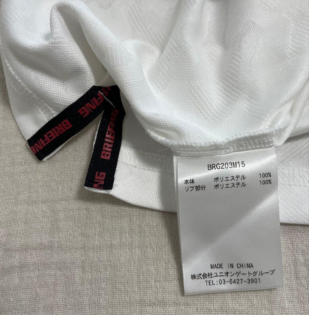 【美品】BRIEFING ブリーフィング 半袖ポロシャツ ホワイト カモ柄 M