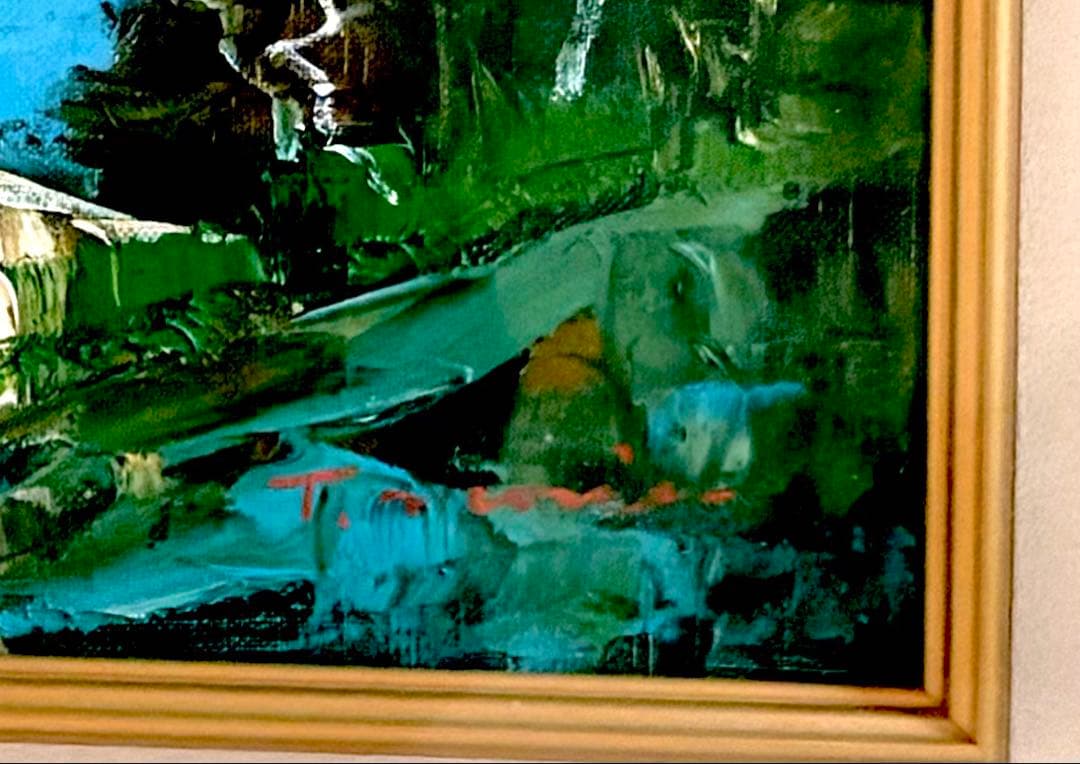 画家森尾孝作品 画題「黄金崎」油絵