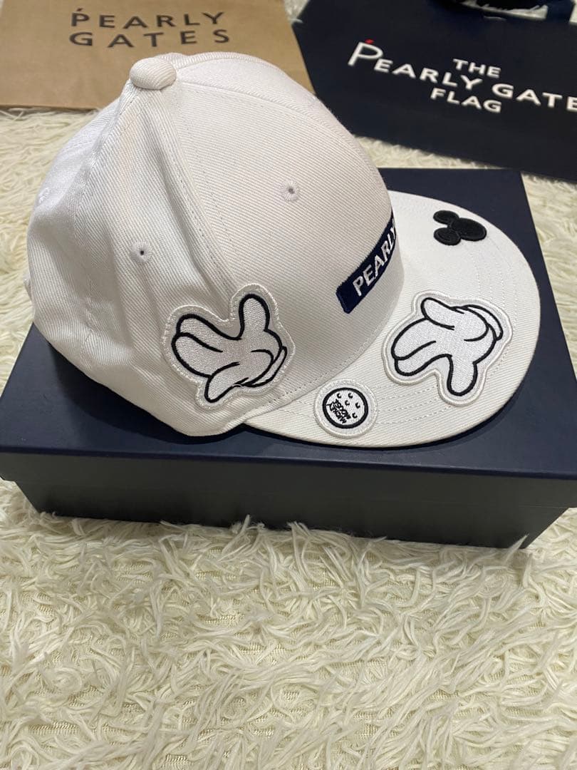 パーリーゲイツ ×Disney キャップ ミッキーワッペン ホワイト系 FR