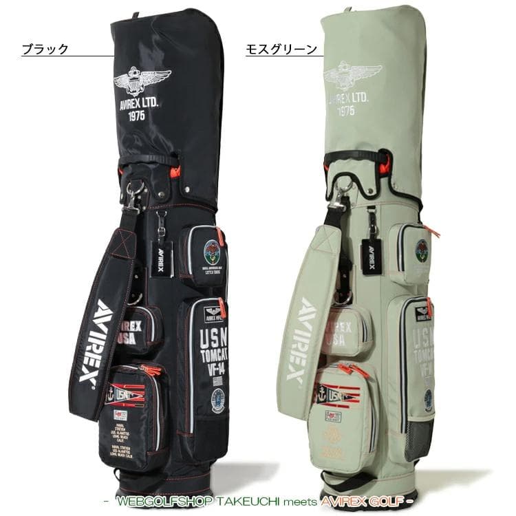 新品 AVIREX アヴィレックスゴルフ キャディバッグ ブラック