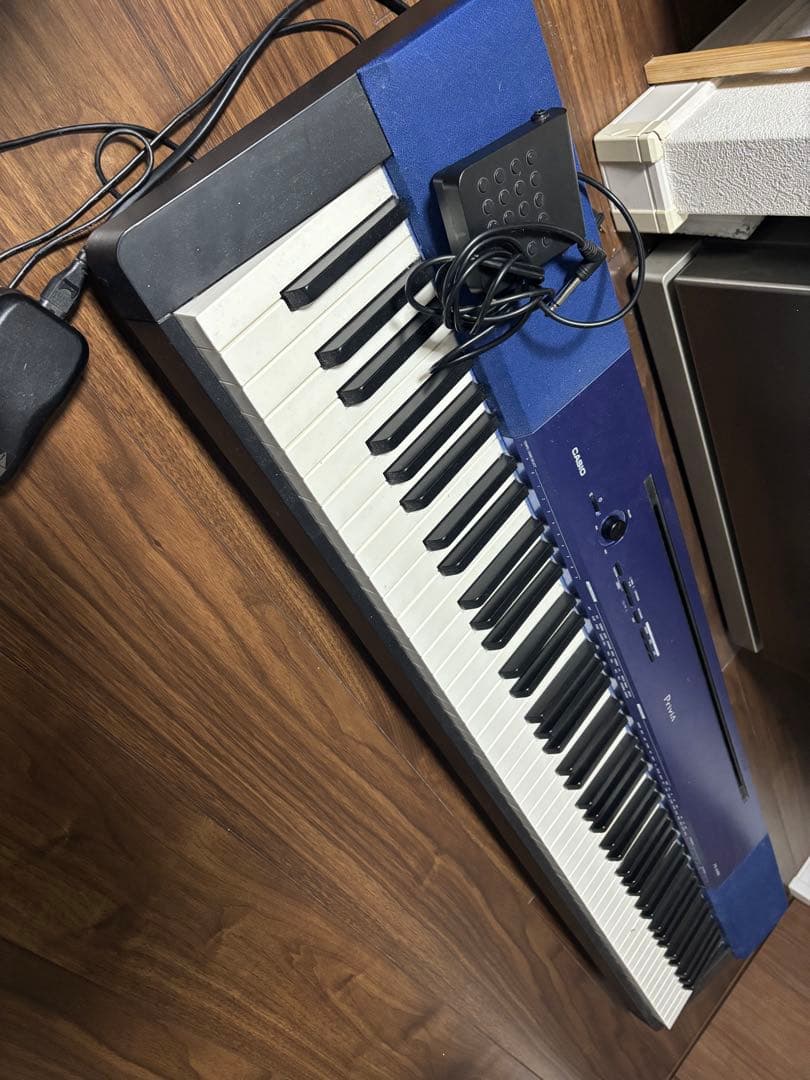 61鍵 青 電子ピアノ ACアダプター付き