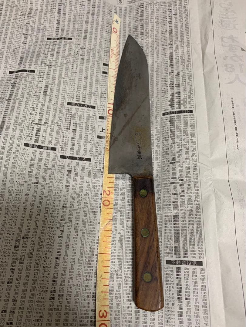 菊秀 三徳包丁 刃渡18cm 本職用 和包丁 日本製 打刃物 調理師