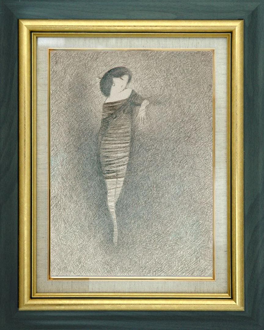 油絵 菅家令子 絵 絵画 インテリア 額付(白) F3-010111 人物 女性