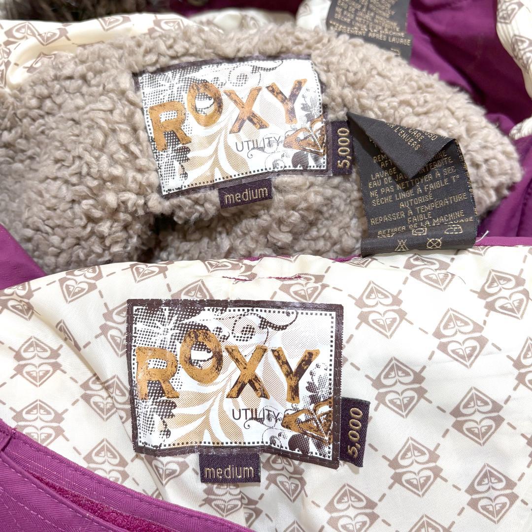 【美品】ROXY スキースノボウェア セットアップ M パープルピンク