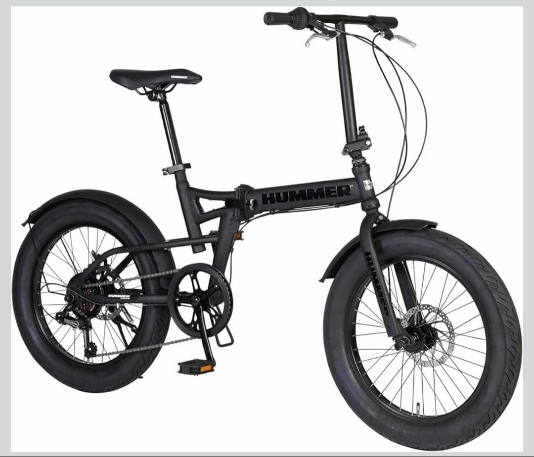HUMMER 折りたたみ自転車 ブラック 太タイヤ