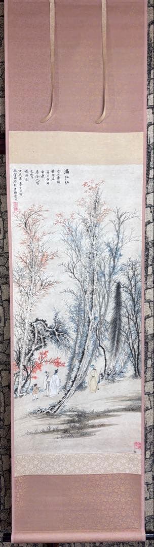 掛け軸　満江紅 謝光力画