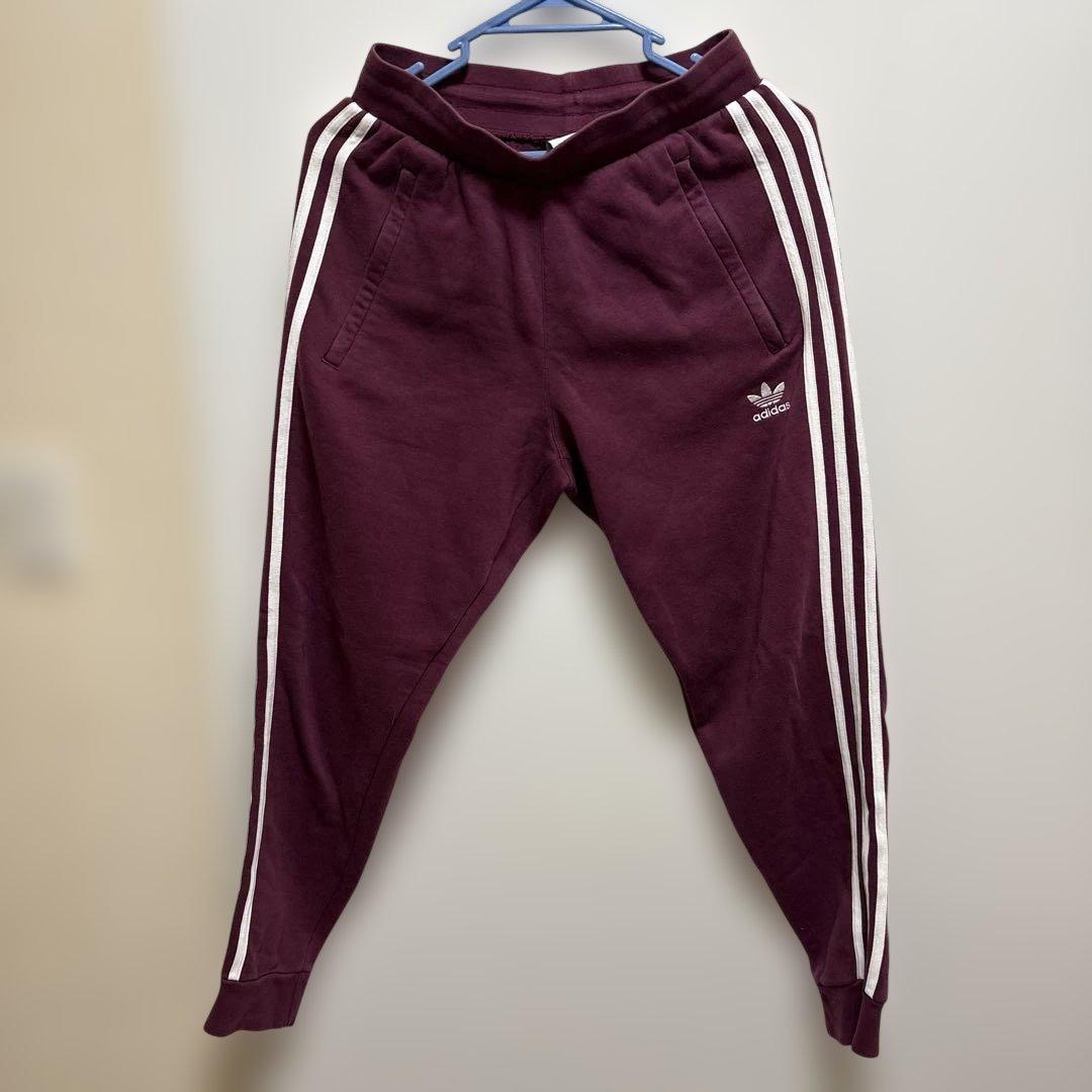 adidas バーガンディ トレーナー　スウェット上下　 J/M