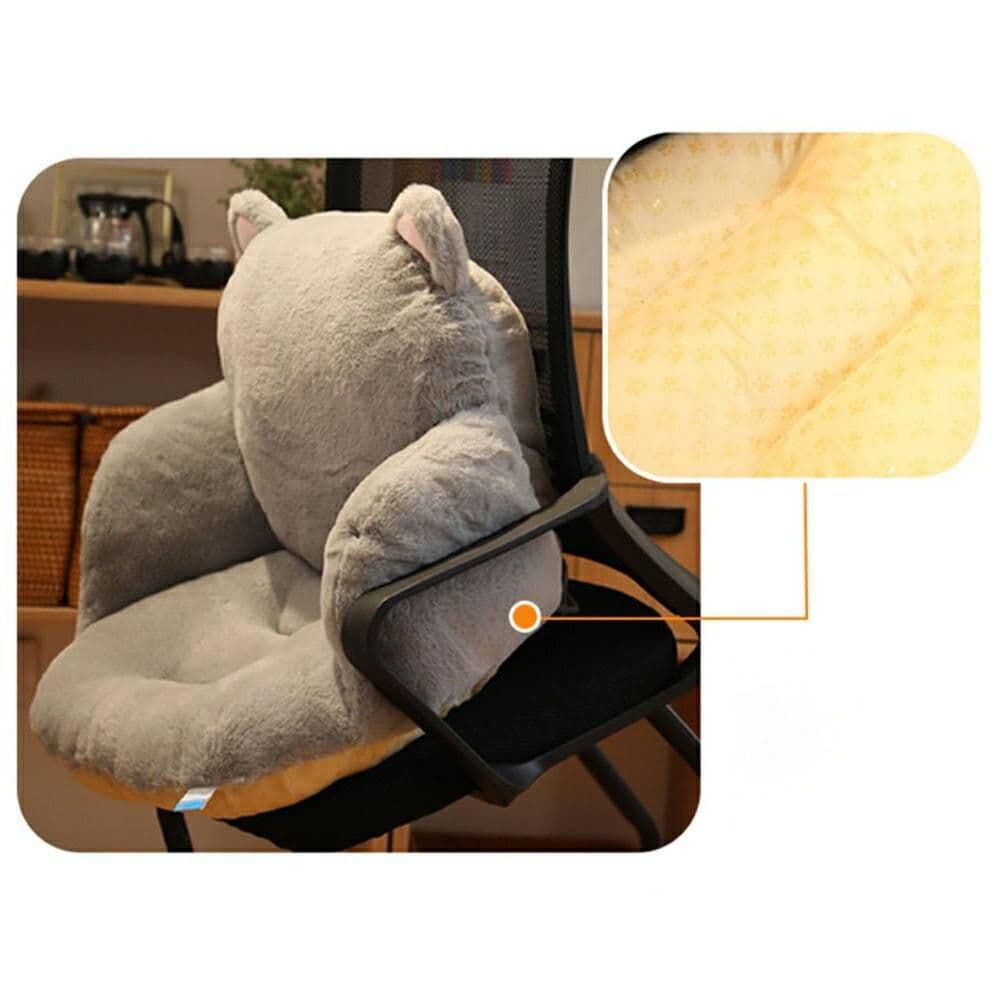 ４個セット 猫のチェアクッション☆　椅子 クッション 座椅子 猫 グレー