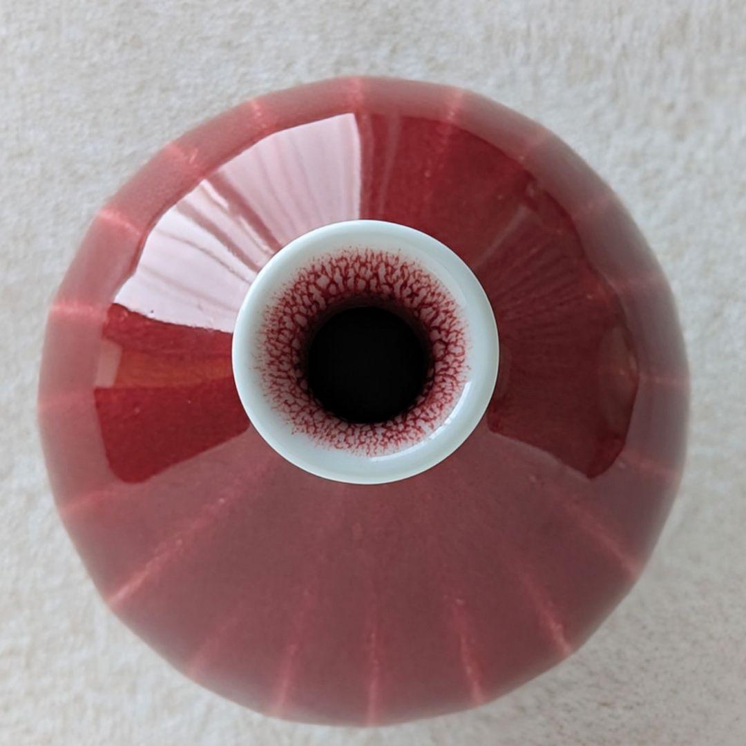 【匿名配送】前田泰昭 辰砂 花瓶 有田焼 泰明窯 20cm高 花器 陶芸 作家物