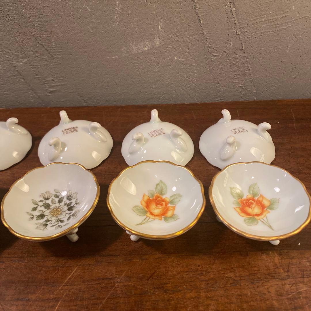 フランス リモージュ Limoges 脚付き ミニ小皿 小物入れ 10個