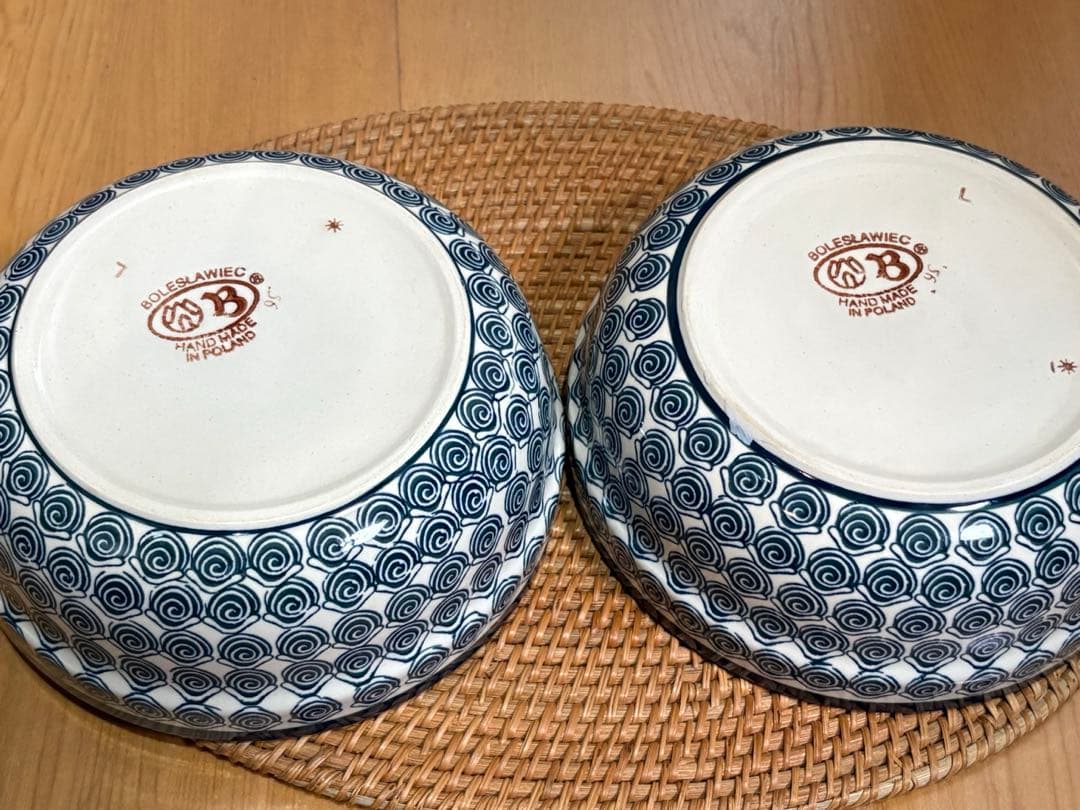新品　ポーリッシュポタリー　ザクワディ社製　大鉢　深皿　2個セット