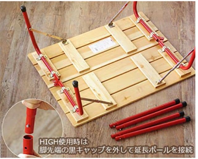 新品 CASTELMERLINO ハイ&ローキャンパーテーブル　80×60