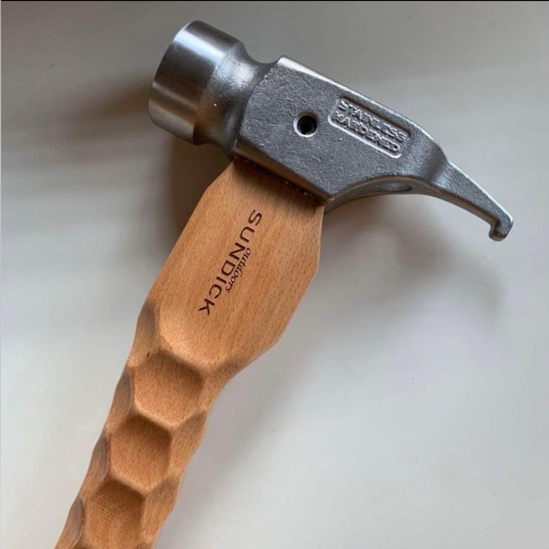 再入荷　ペグハンマー ハンマー　ステンレス　コンパクト　名栗加工　テント　工具