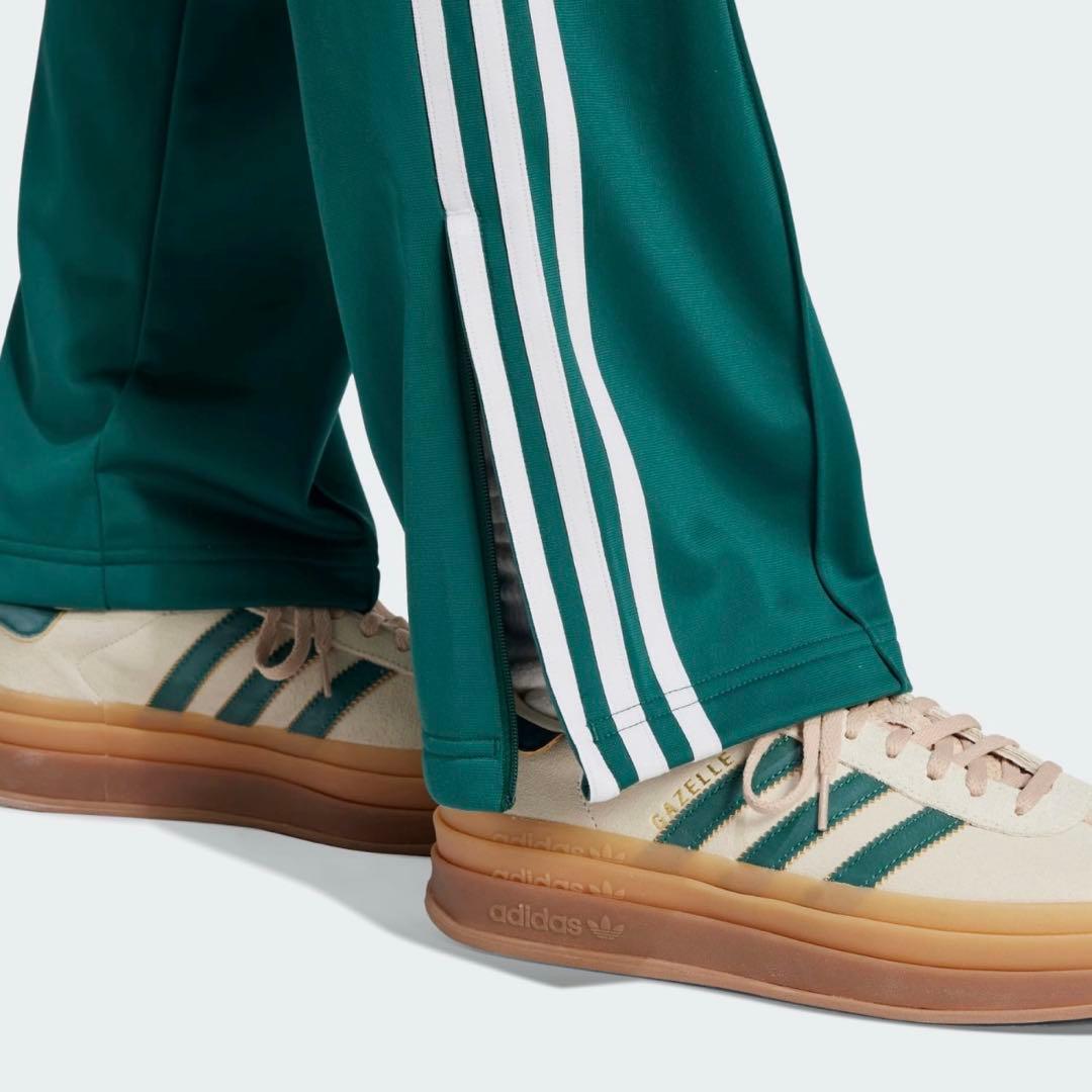 adidas fire birdグリーン トラックパンツ 裾ファスナー 2XL