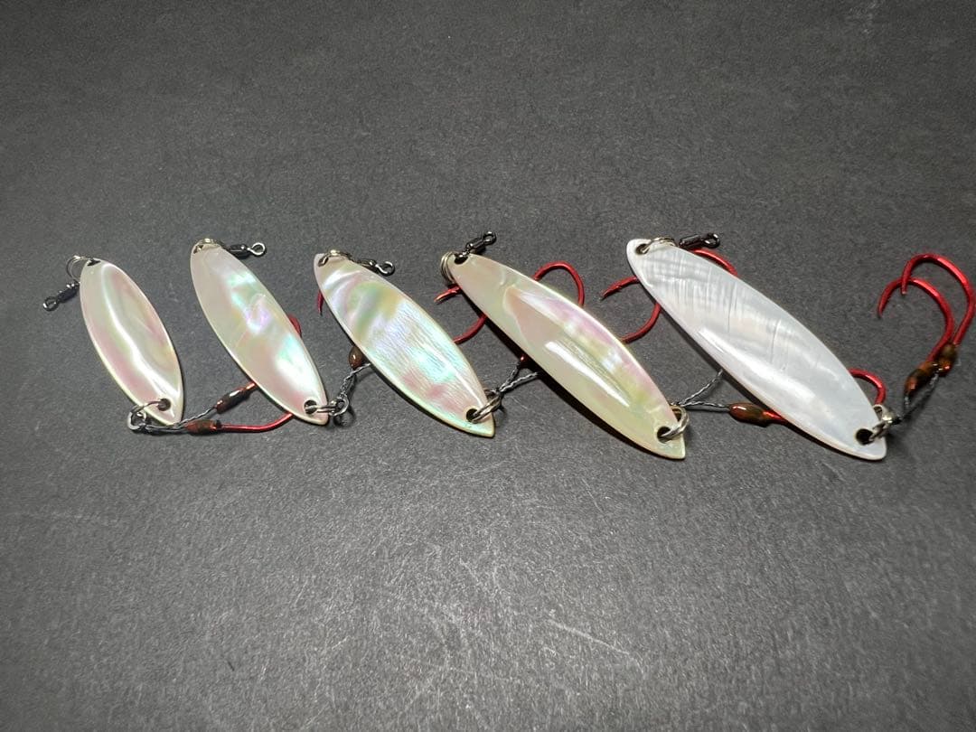 ハンドメイドシェルスプーン夜光貝　池蝶貝5点セット　レイクトローリング