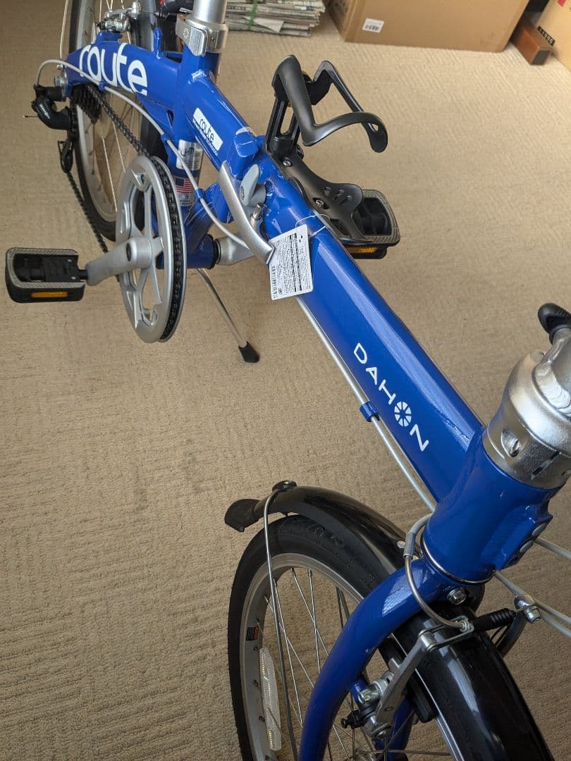 お盆発送DAHON route 折りたたみ自転車 青　美品中古　室内保管