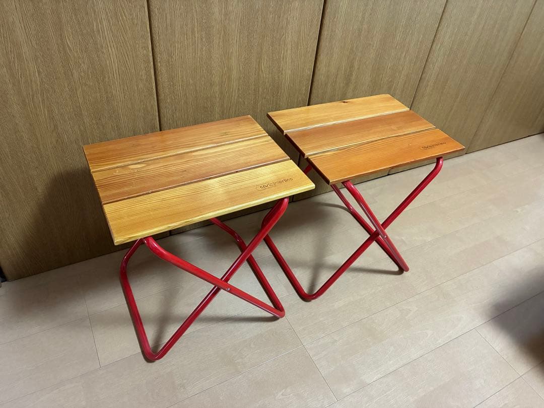 カステルメルリーノ フォールデイングウッドスツール　2個セット