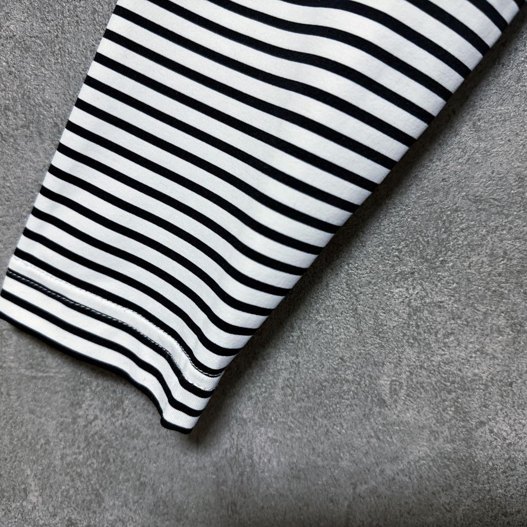 Munsingwear マンシングウェア ボーダー ロゴ 長袖 モックネック L