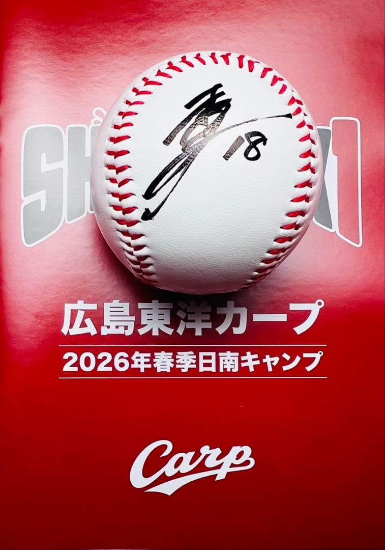 広島東洋カープ 森下暢仁選手♯18 直筆サインボール 2026日南キャンプボール