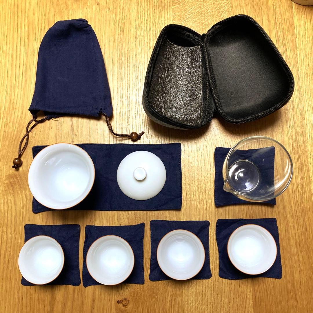 屋外　携帯　茶器セット　ソロキャンで雰囲気のある茶器でお茶を飲めます。