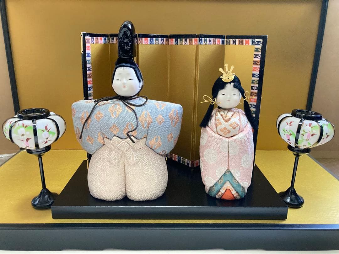 【雛人形 6点セット】雪洞　金屏風　台座　ひな祭り　木目込人形　伝統工芸
