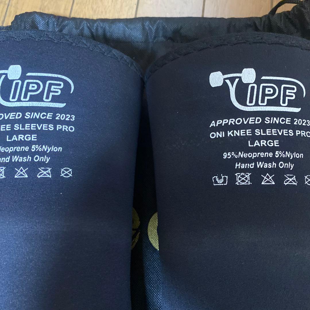 鬼プロ S級品　LサイズONI ニースリーブPRO IPF公認 膝サポーター