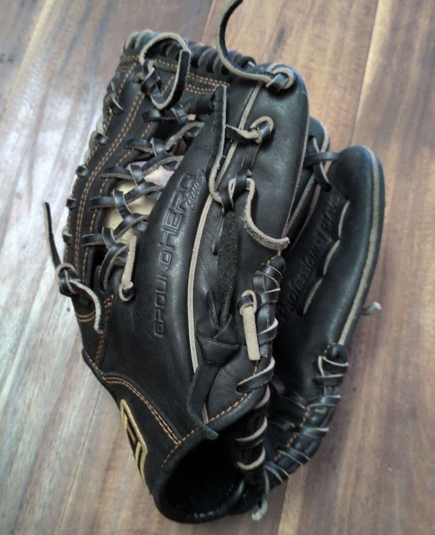 ZETT 黒 軟式少年野球グローブ オールラウンド用 右投 BJGB71740