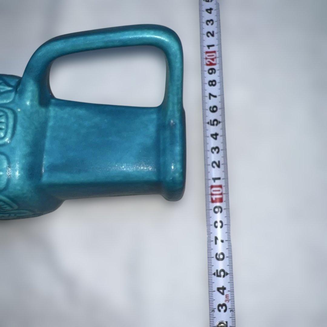 Bay Keramik葉模様の青緑色陶器花瓶 250-25