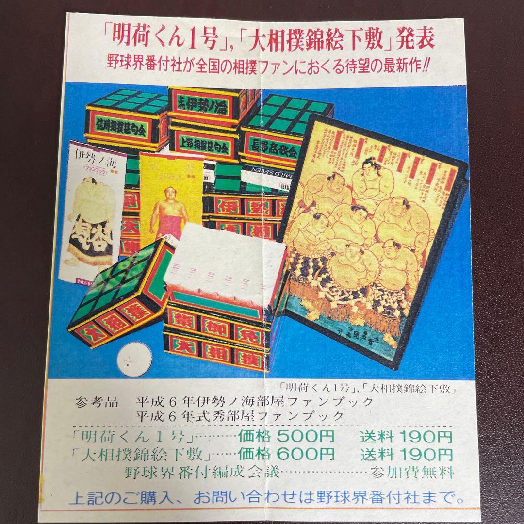 野球界番付 1995年 平成7年 イチロー 十両入り特別記事 おまけ広告 付き
