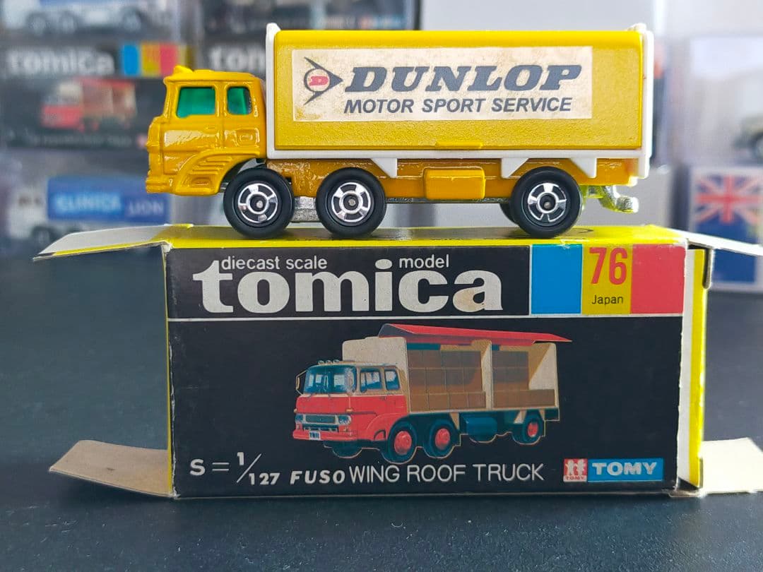 試作品 非売品 ウィング ルーフ トラック DUNLOP 日本製 黒箱 トミカ