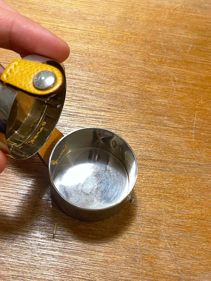 【希少】HERMÈS エルメス 折りたたみカップ ステンレス×レザー