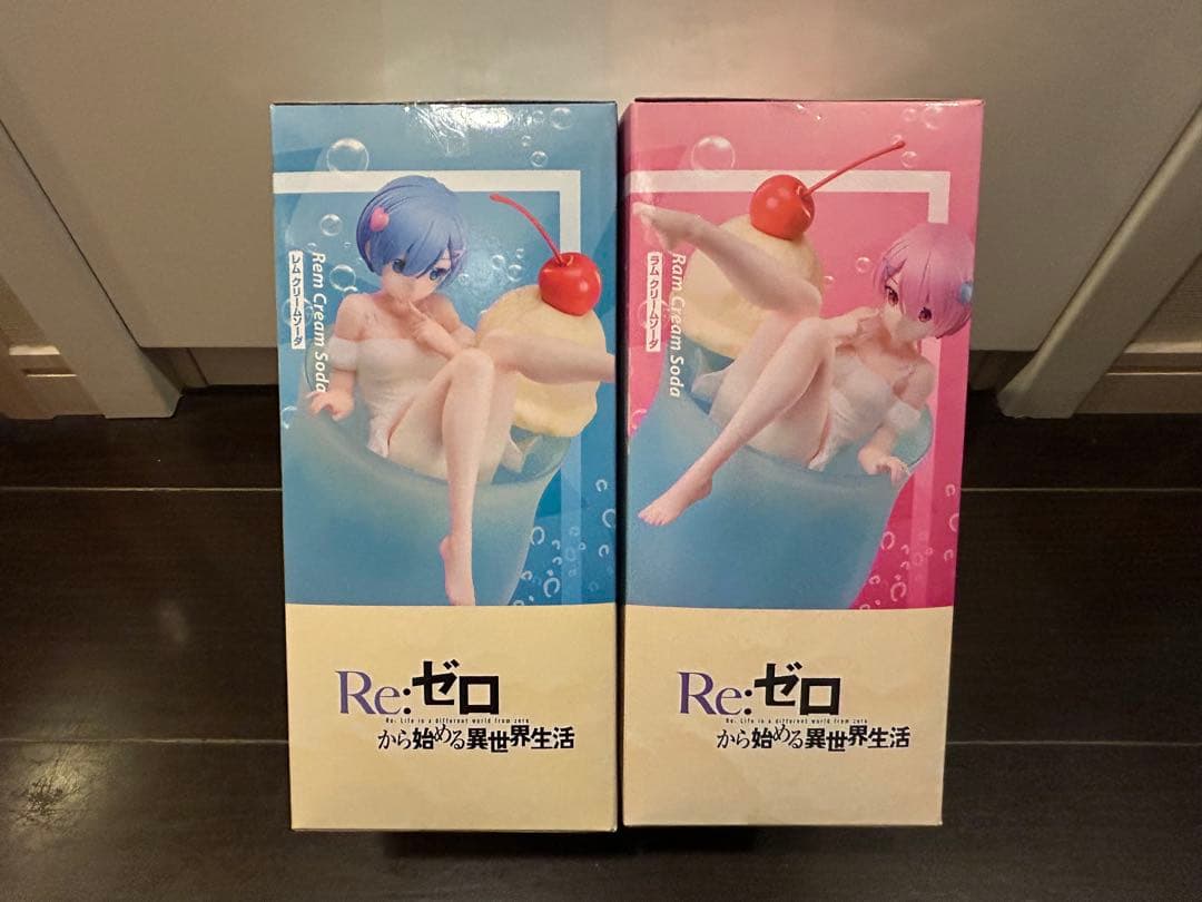 ラウンドワン限定 リゼロ レム ラム フィギュア クリームソーダセット