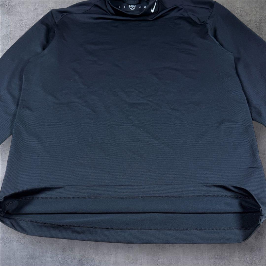 【美品】NIKE GOLF ナイキゴルフ モックネック長袖シャツ ロゴ 黒 M