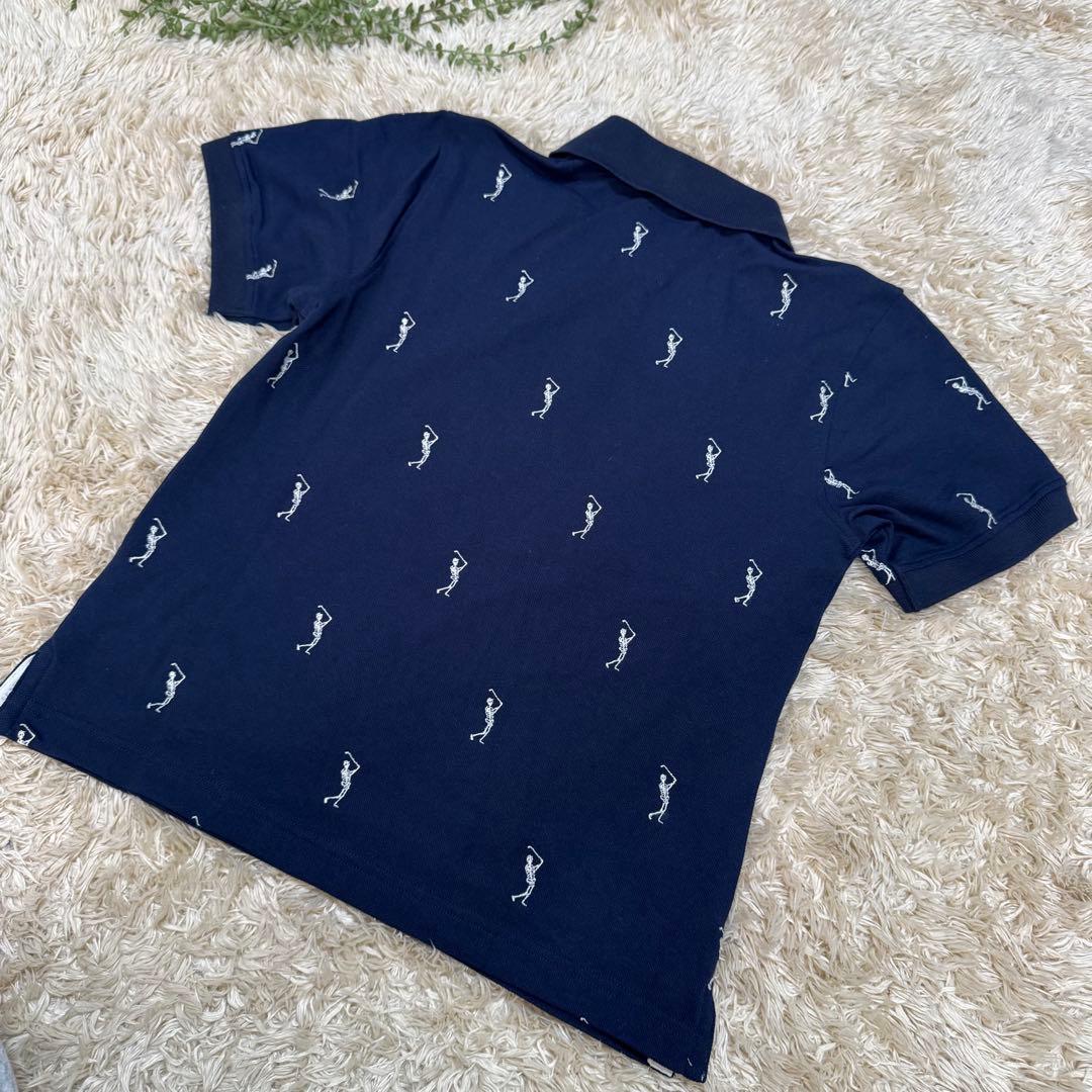 【美品】MARK&LONA 総柄デザイン　ポロシャツ　レディース　M ネイビー