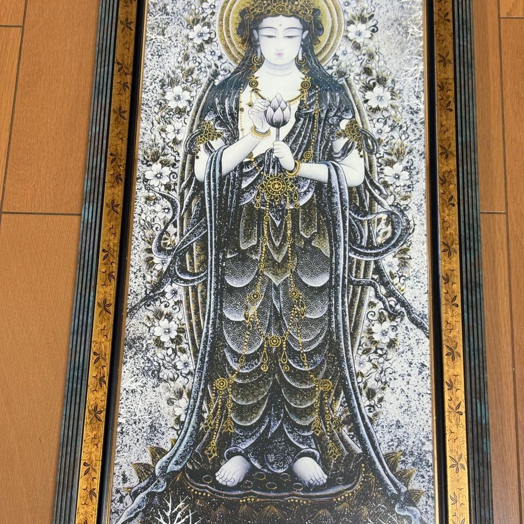 丸山寿美　ジグレー版画　『寿ぎ観音・清浄』 日本画 仏教美術 美術複製 L