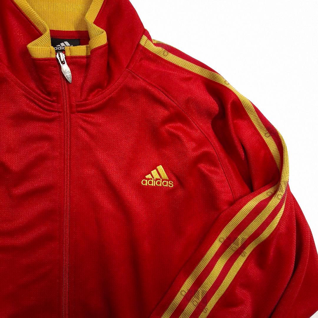 【ビッグサイズ/美品】adidas セットアップ ジャージ 赤×金 2XL