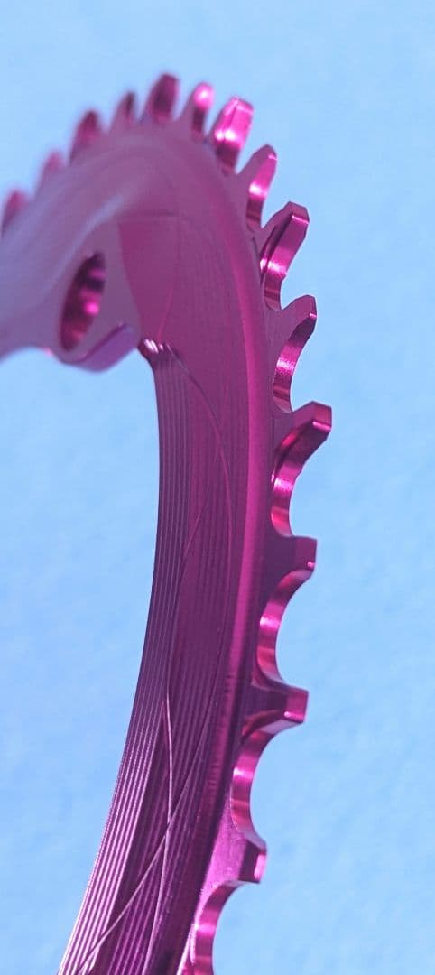 wuzei シマノ4アームクランク用 ナローワイドチェーンリング 40T ピンク