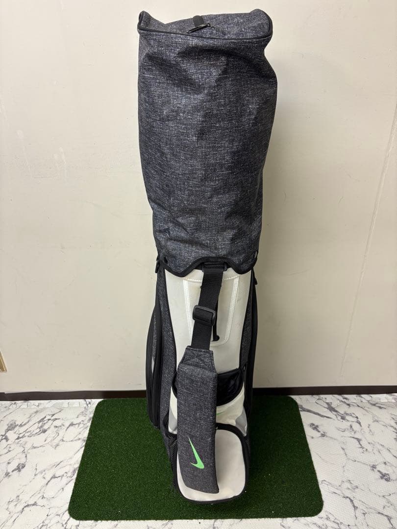 【美品】NIKE ゴルフ スタンド式キャディバッグ グレー×蛍光グリーン