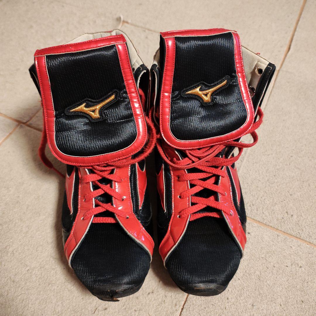 Mizuno オーダーボクシングシューズ 黒/赤 25.5cm